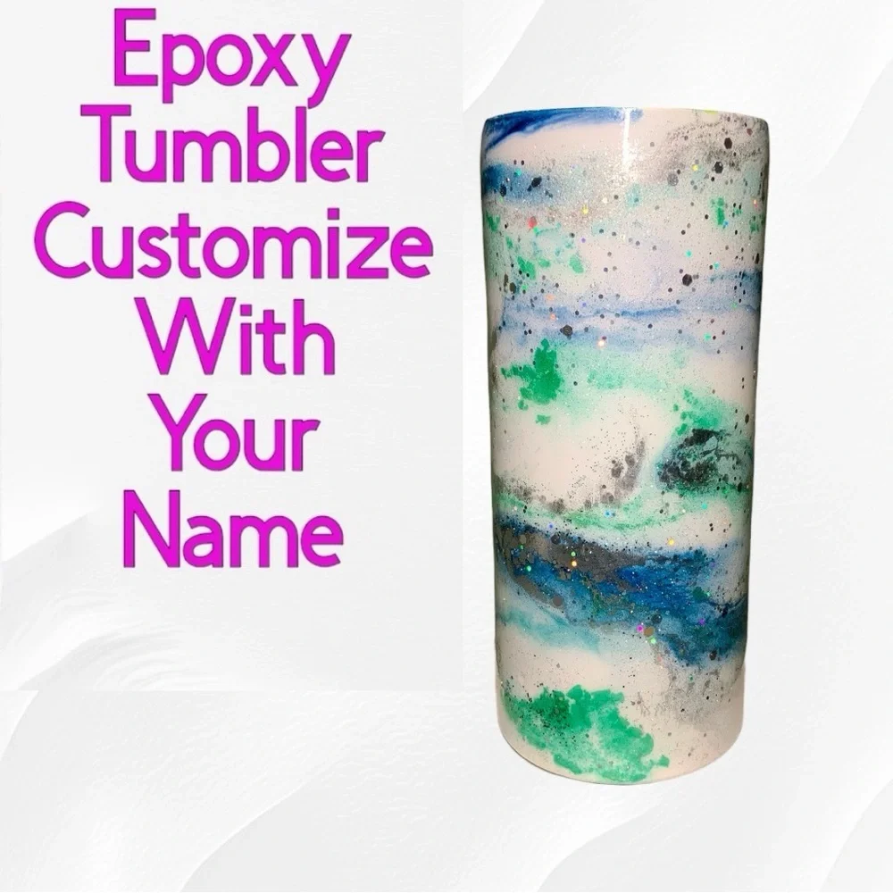 Premade Quick Customizable 14oz Stainless Steel Epoxy Tumbler Add Name - Picture 4 of 8